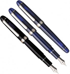 Platinum 3776 Black Diamond Fountain Pen / Platinum 3776 Chartres Blue Chrome Fountain Pen