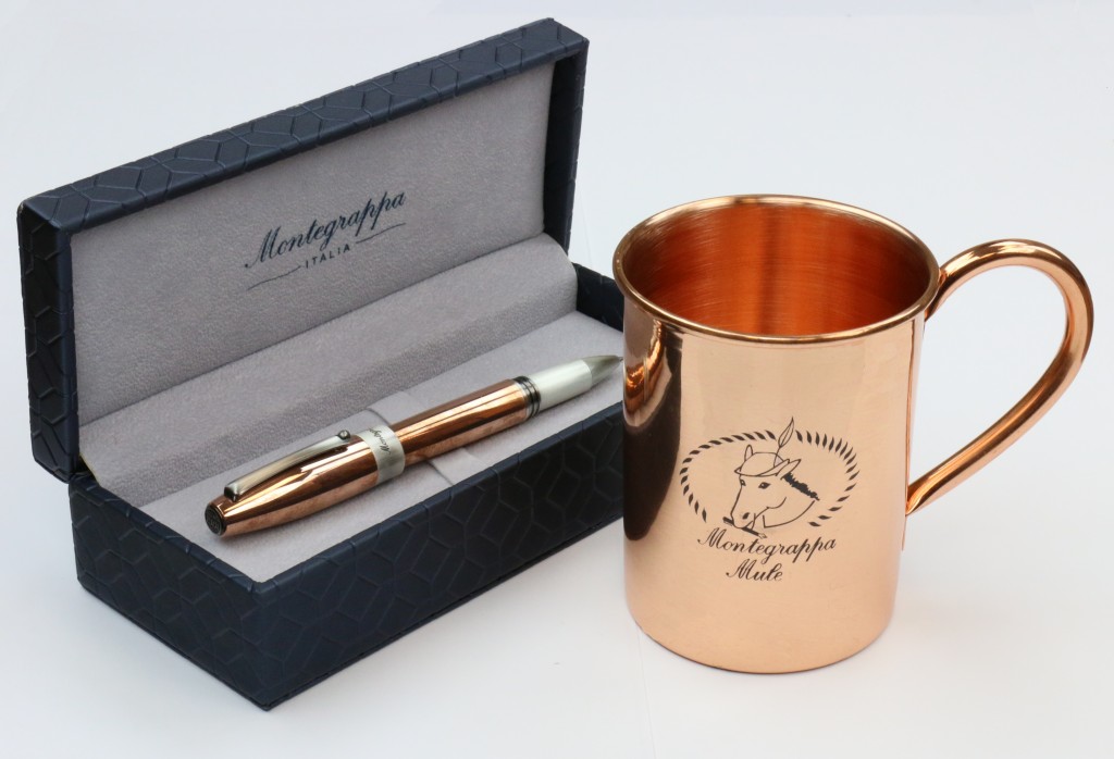 Montegrappa Copper Mule Pen, Gift Box & Copper Mug