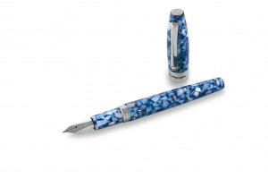 Montegrappa Fortuna Mosaico Pen in Rome Steel and Blue