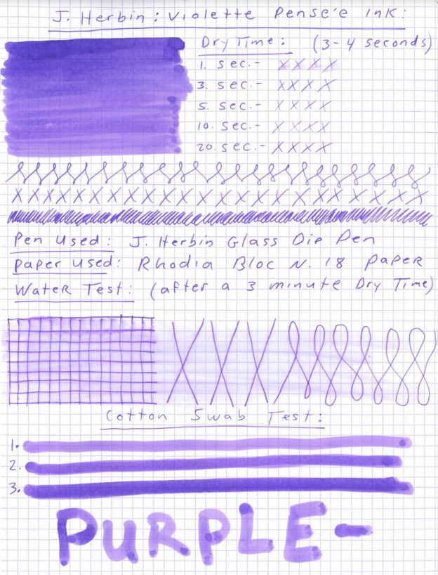 Violet Ink Note J Herbin Violette Pensee Ink Review & Giveaway! - Pen Chalet