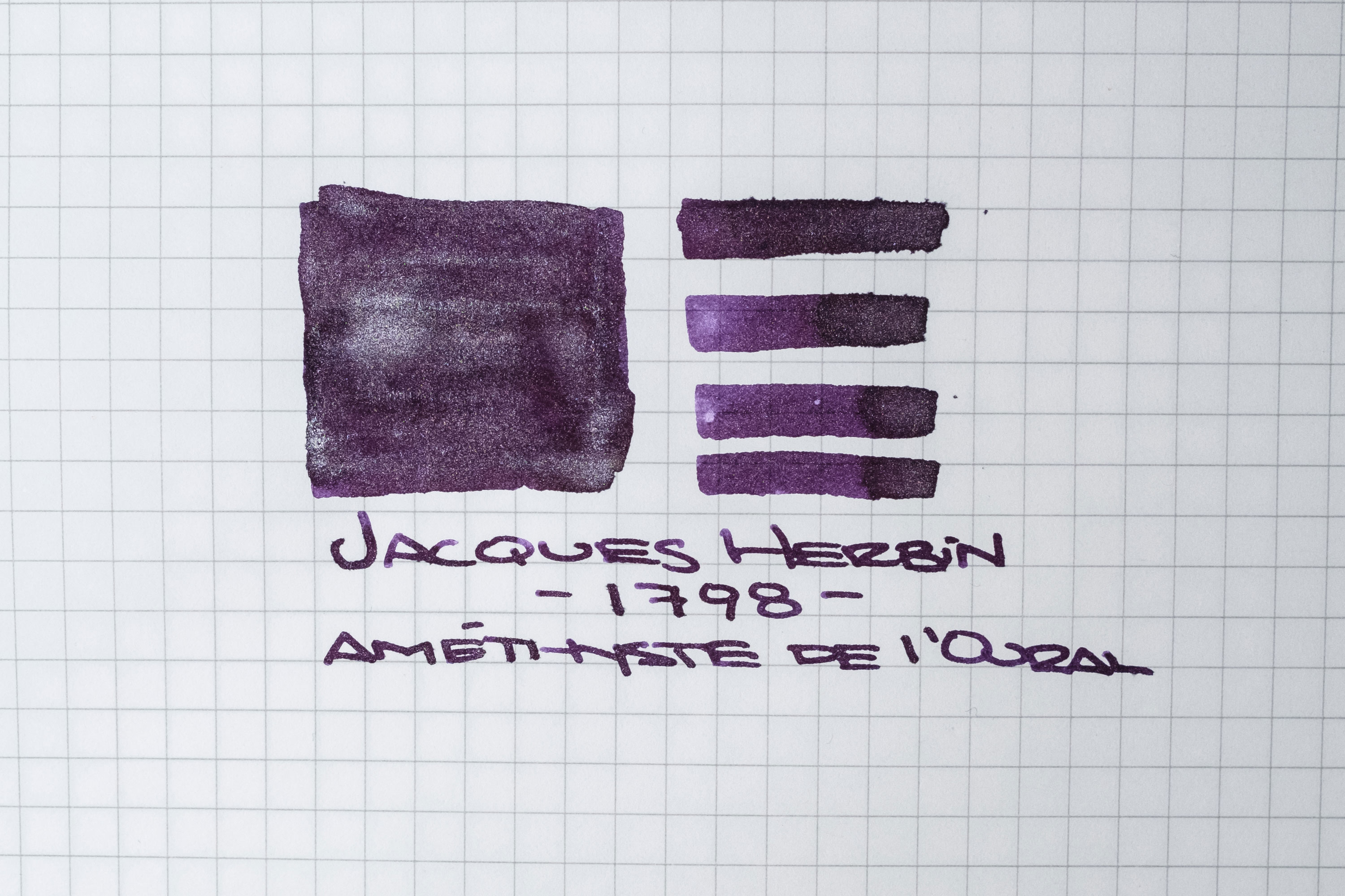 Jacques Herbin 1798 Amethyste de l'Oural fountian pen ink writing sample