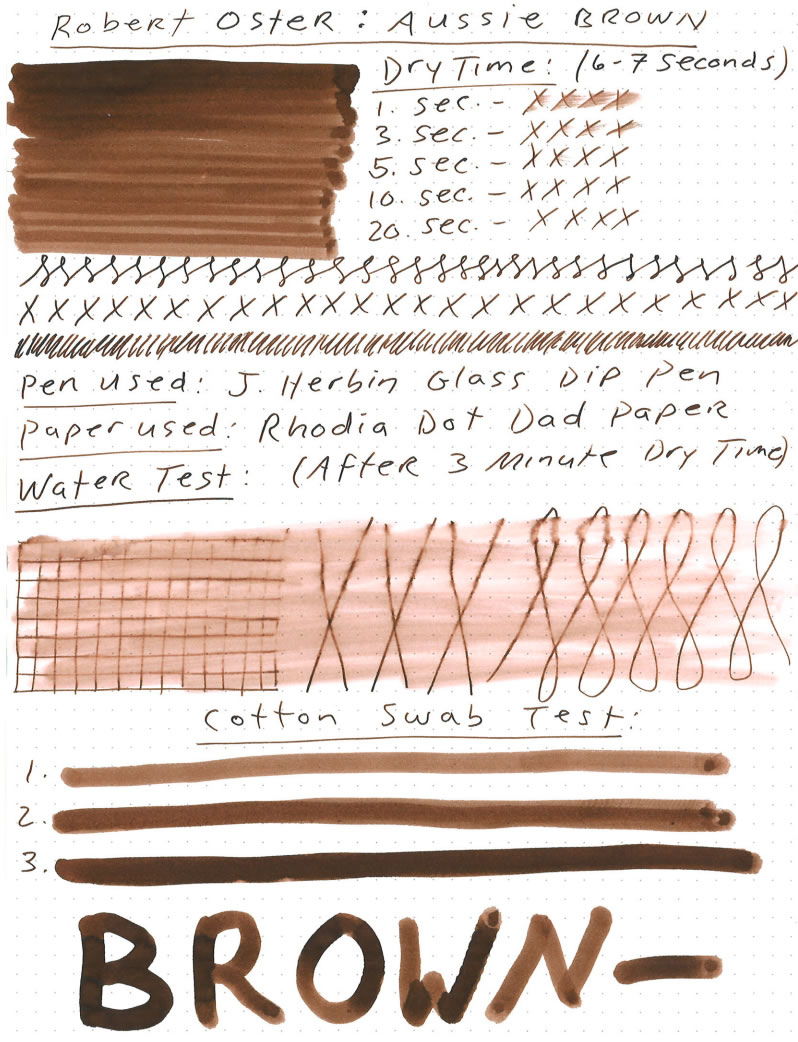 Robert Oster Aussie Brown Ink Review and Giveaway - Pen Chalet