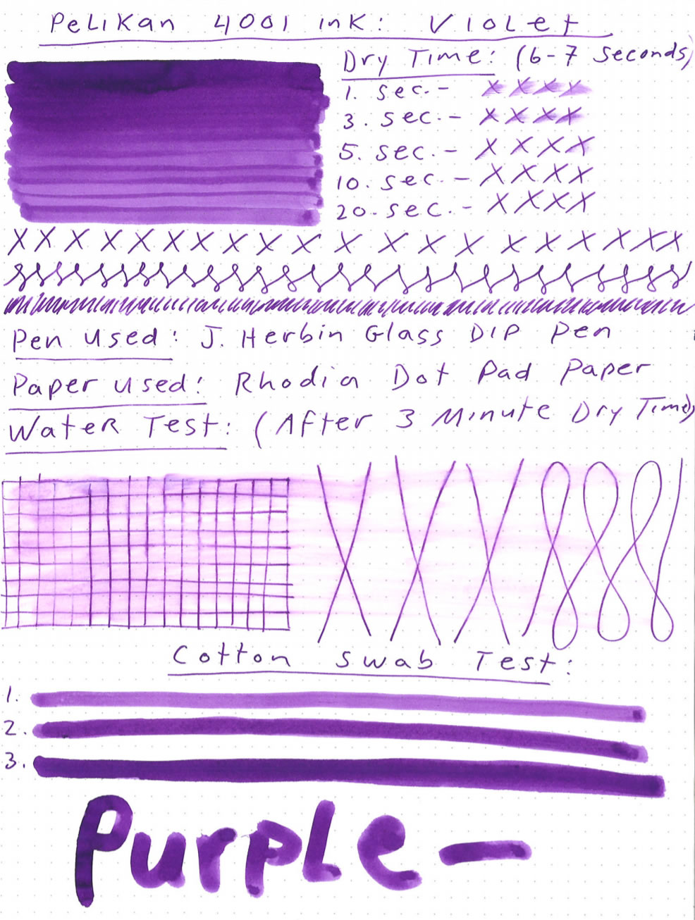 Pelikan 4001 Violet Ink Review