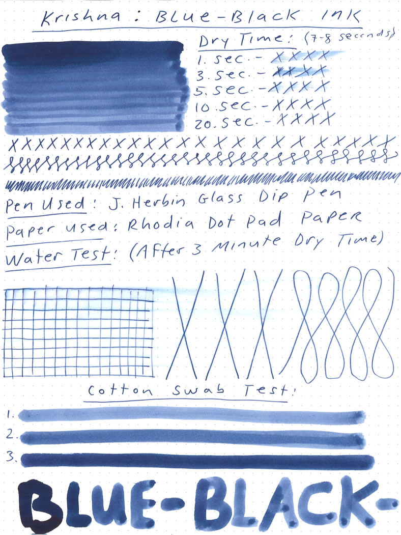 Krishna Lyrebird Waterproof Blue-Black Ink Review