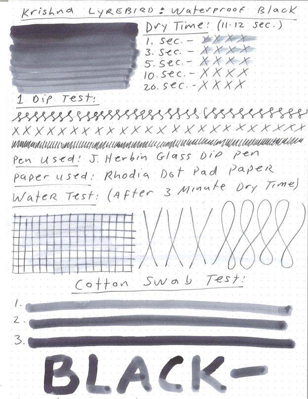 Krishna Waterproof Black Ink Review & Giveaway Pen Chalet