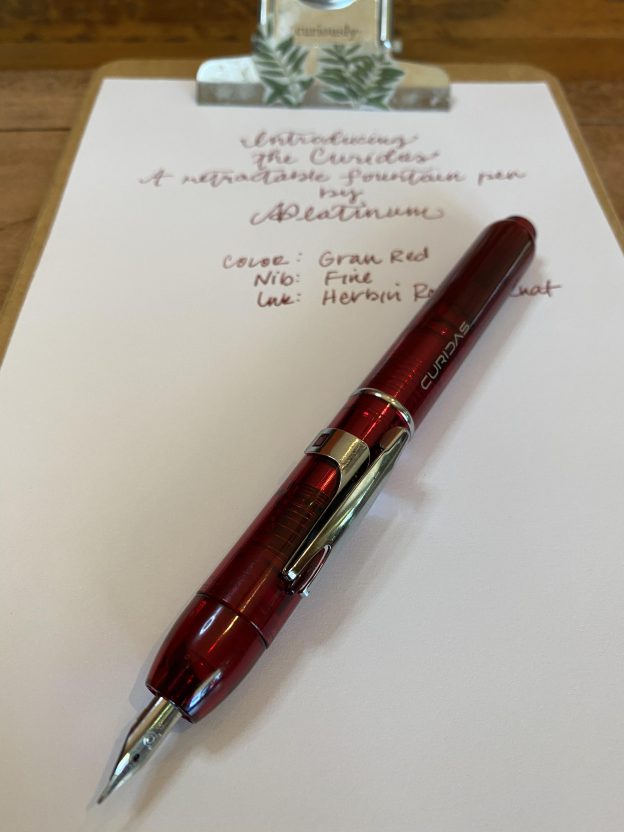 Platinum Curidas Retractable Fountain Pen Review by CraftyHeartCreations