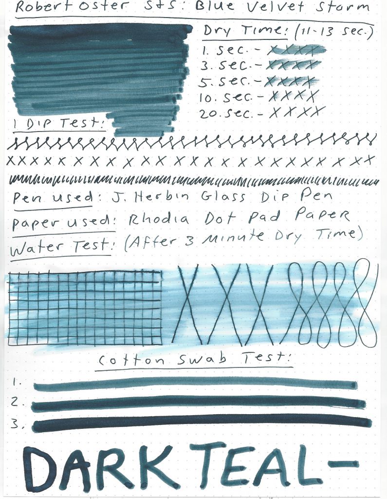 Robert Oster Shake 'N' Shimmy Blue Velvet Storm fountain pen ink review