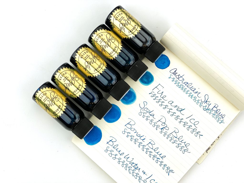 comparing robert oster bright blue inks