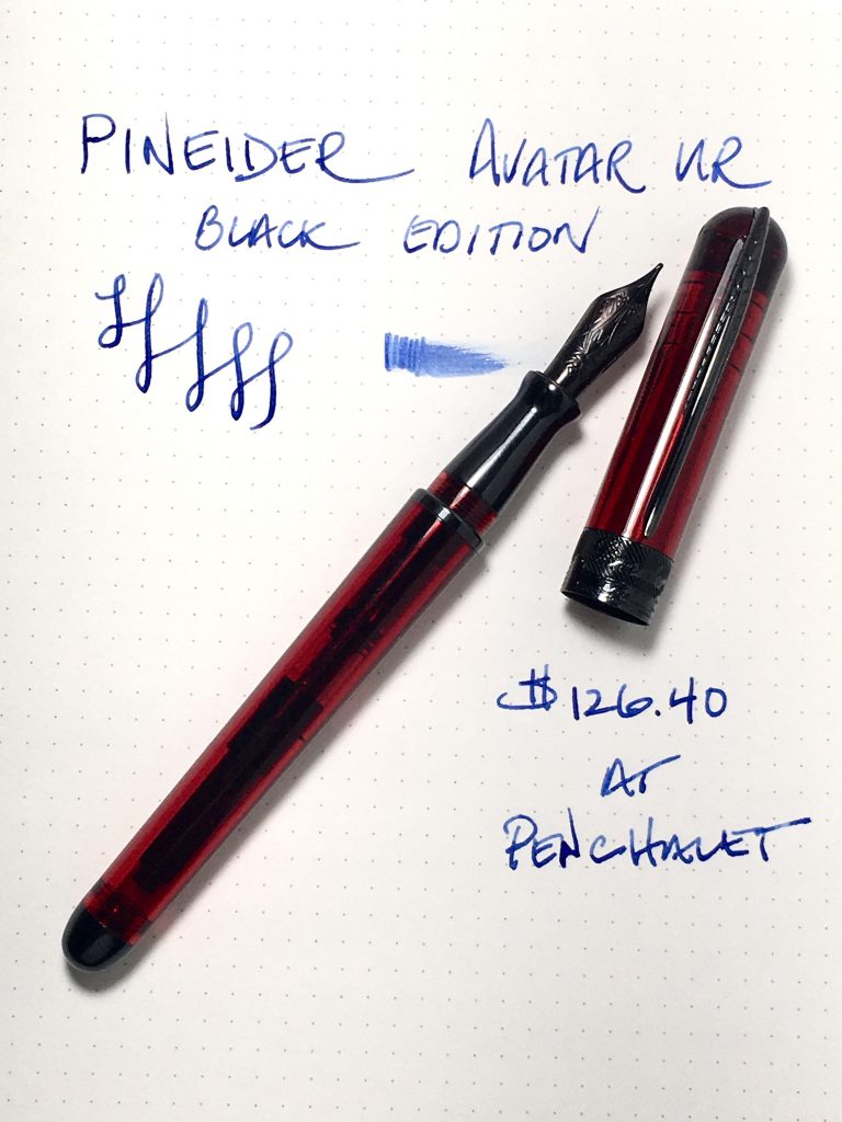 pineider avatar ur black edition review writing sample