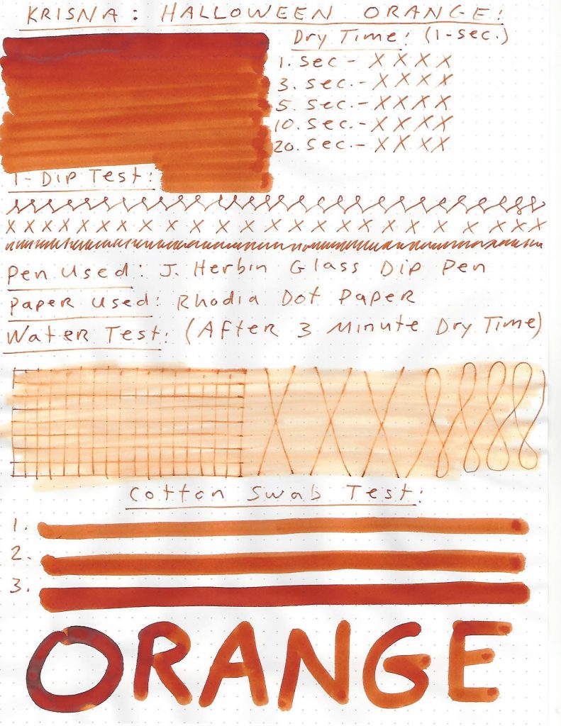 krishna halloween orange ink review