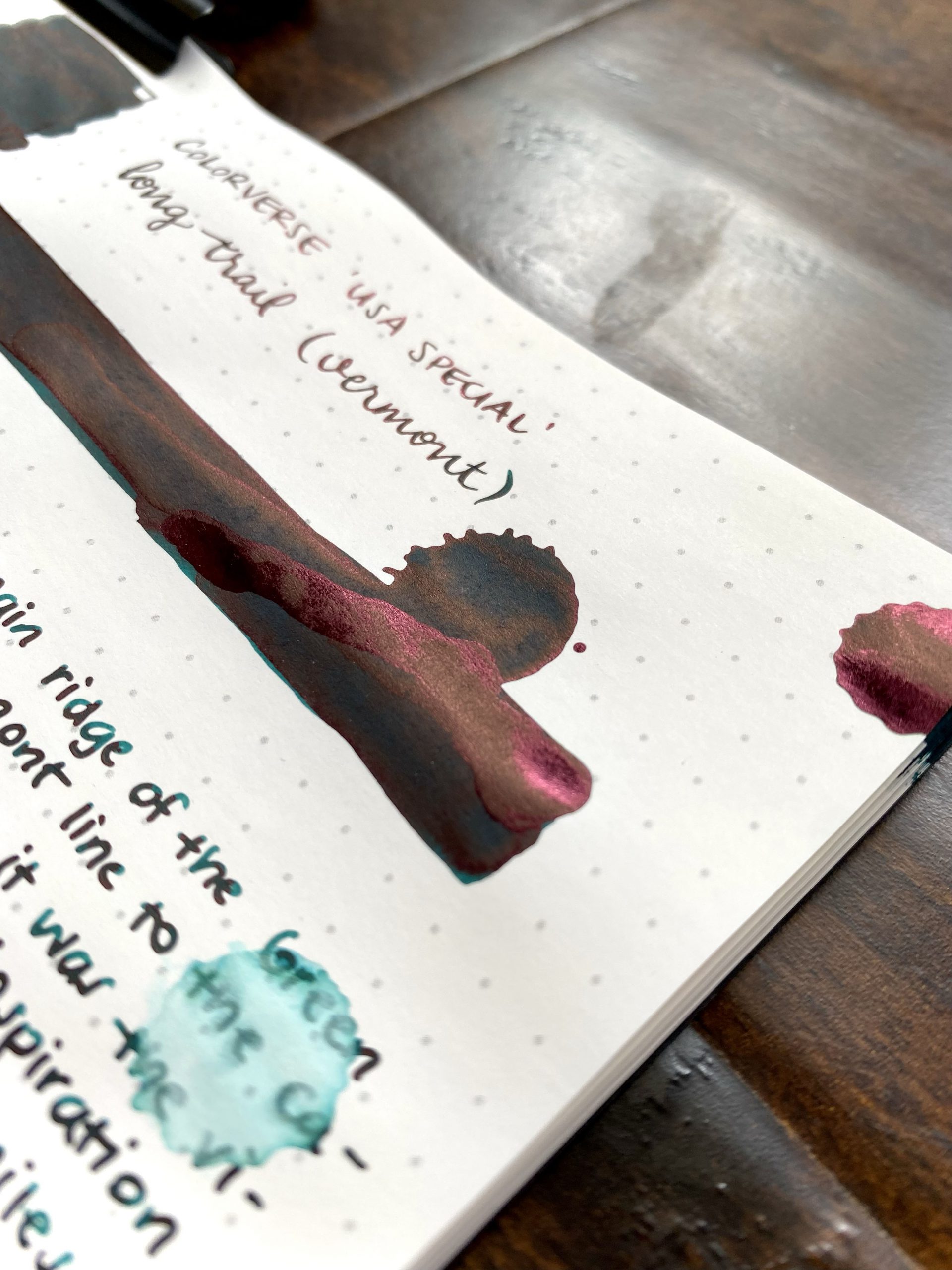 Sheen on Cosmo Air Light paper during Colorverse USA Special Long Trail Vermont Ink review