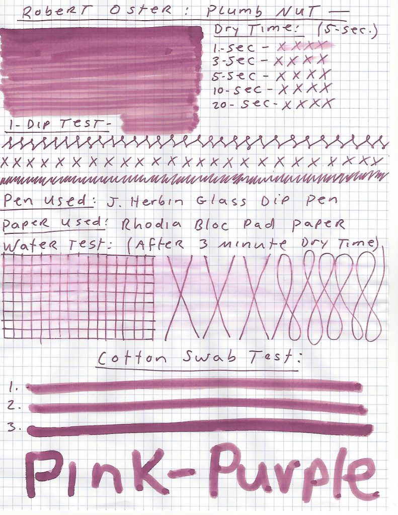 Robert Oster Plumb Nut ink review test results