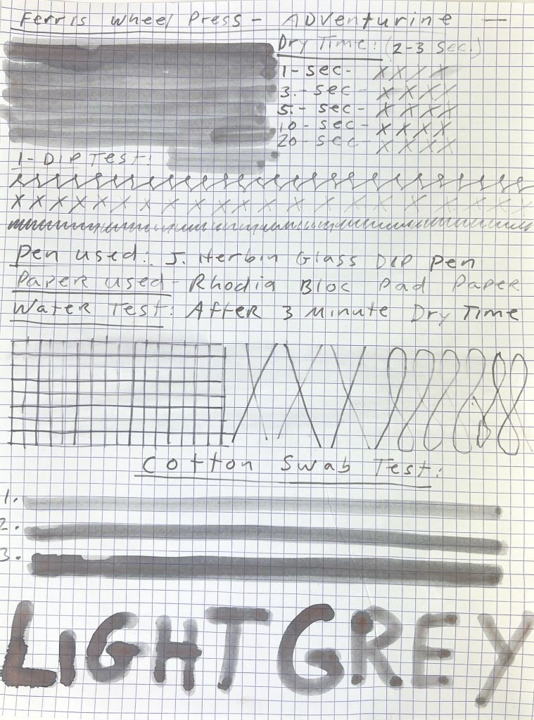 Ferris Wheel Press Adventurine ink review results. 