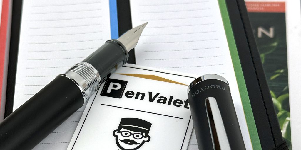 The new Pen Valet sticker with the Platinum Procyon Luster fountain pen