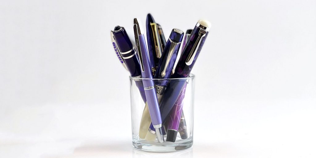 fountain pen collecting based on color psychology, purple pens for nobility and wisdom