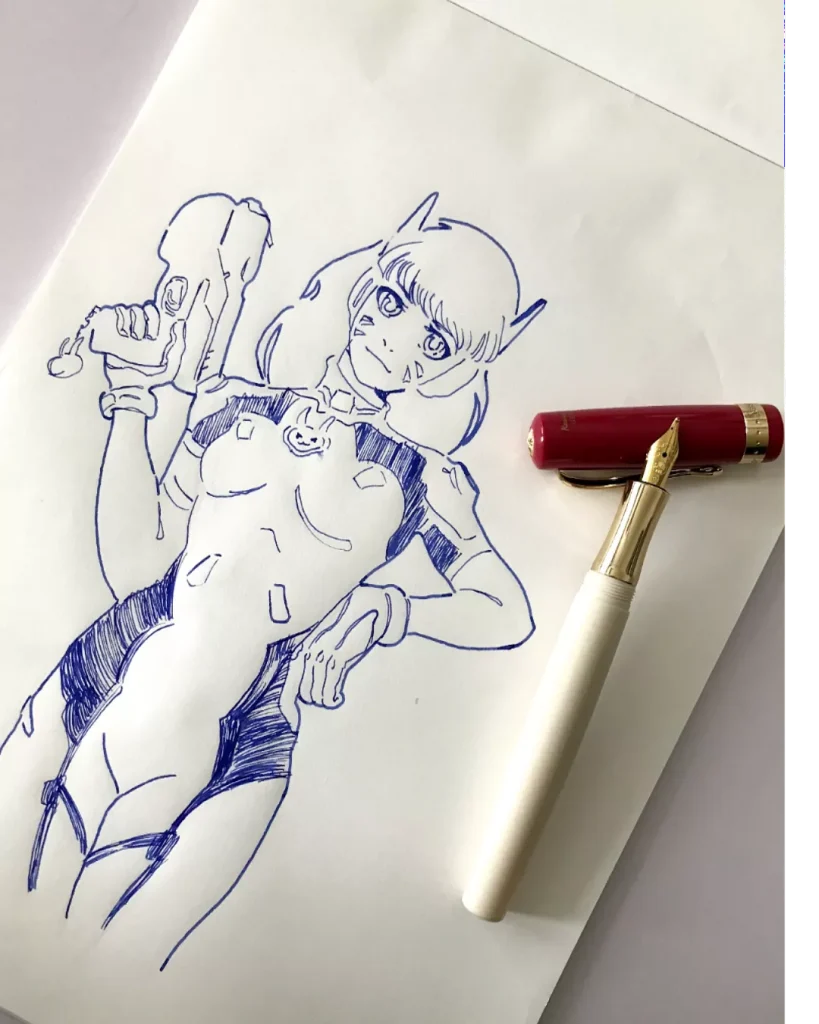 drawing with the Kaweco Student fountain pen BB nib