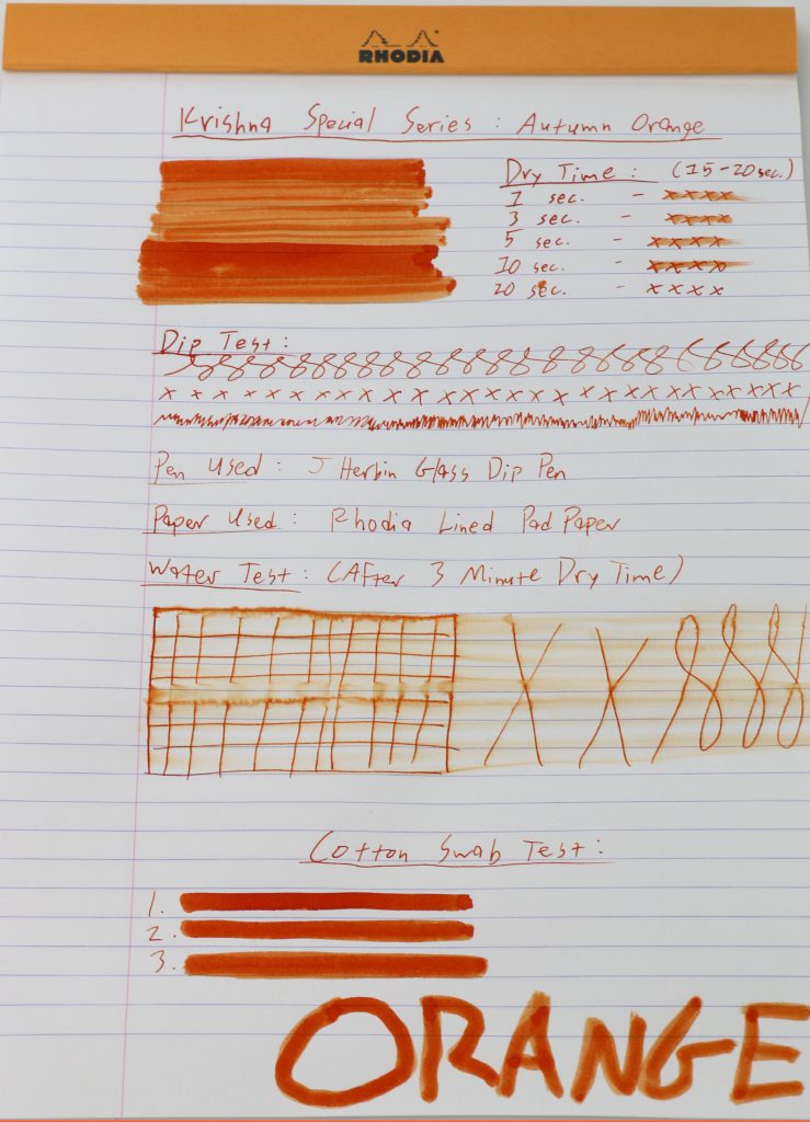 Krishna Autumn Orange ink review