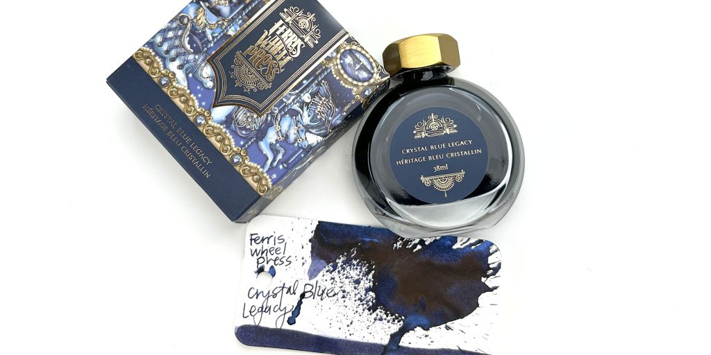 Crystal Blue Legacy ink review fun - ink splashes, writing samples, and more!