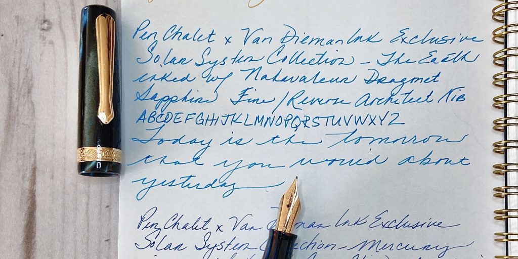 Van Diemans Solar System ink review The Earth writing sample.