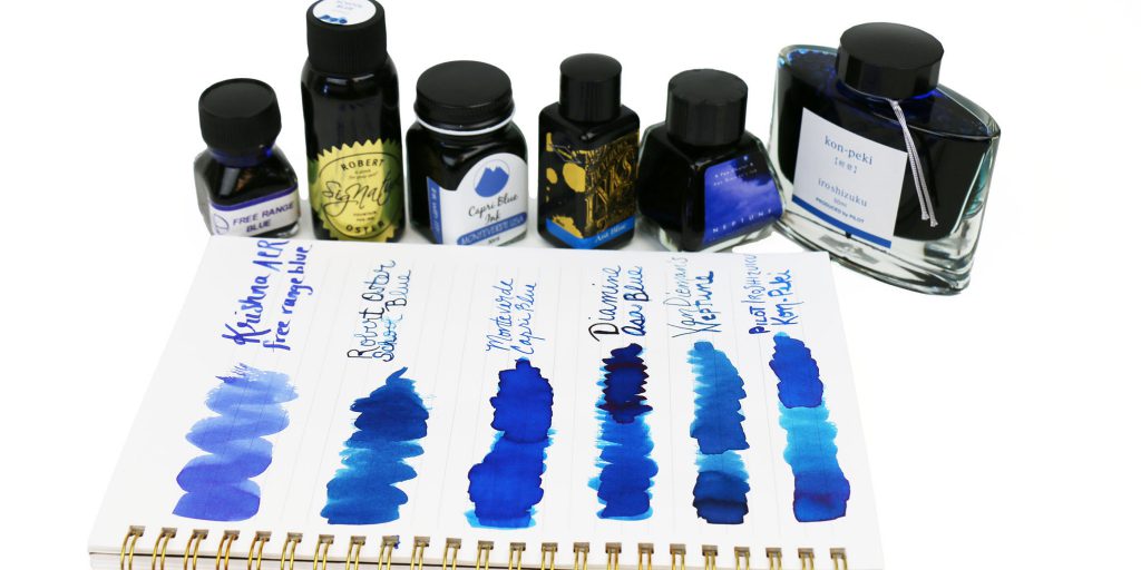 6 great everyday blue inks featured in today's side by side ink comparison. 
