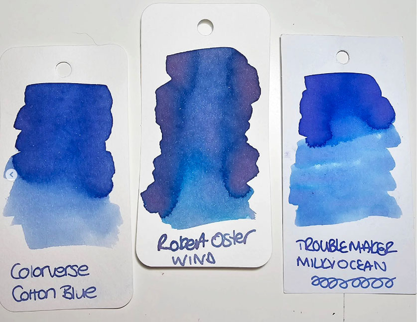 Ink comparisons: Inks similar to Robert Oster Wind ink from @claire.scribbleswithpens ink review.