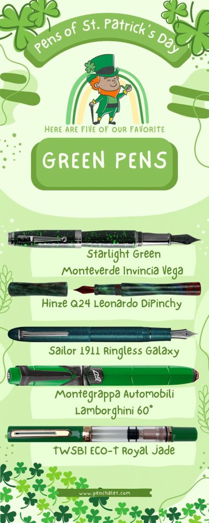 top 5 green pens for st. patrick's day