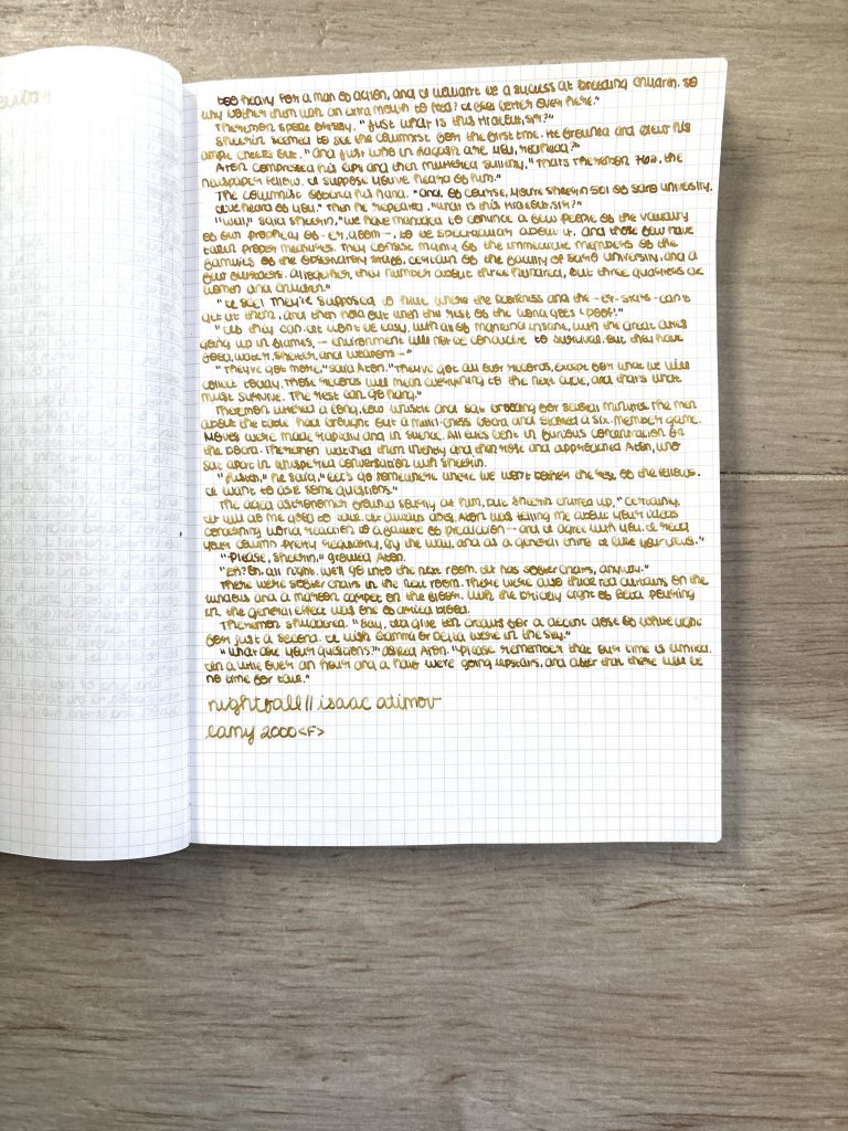 Van Dieman's Saturn ink writing sample with the Fountain Pen Pharmacist.