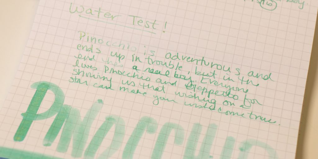 Wearingeul Pinocchio ink review: Water tests results.