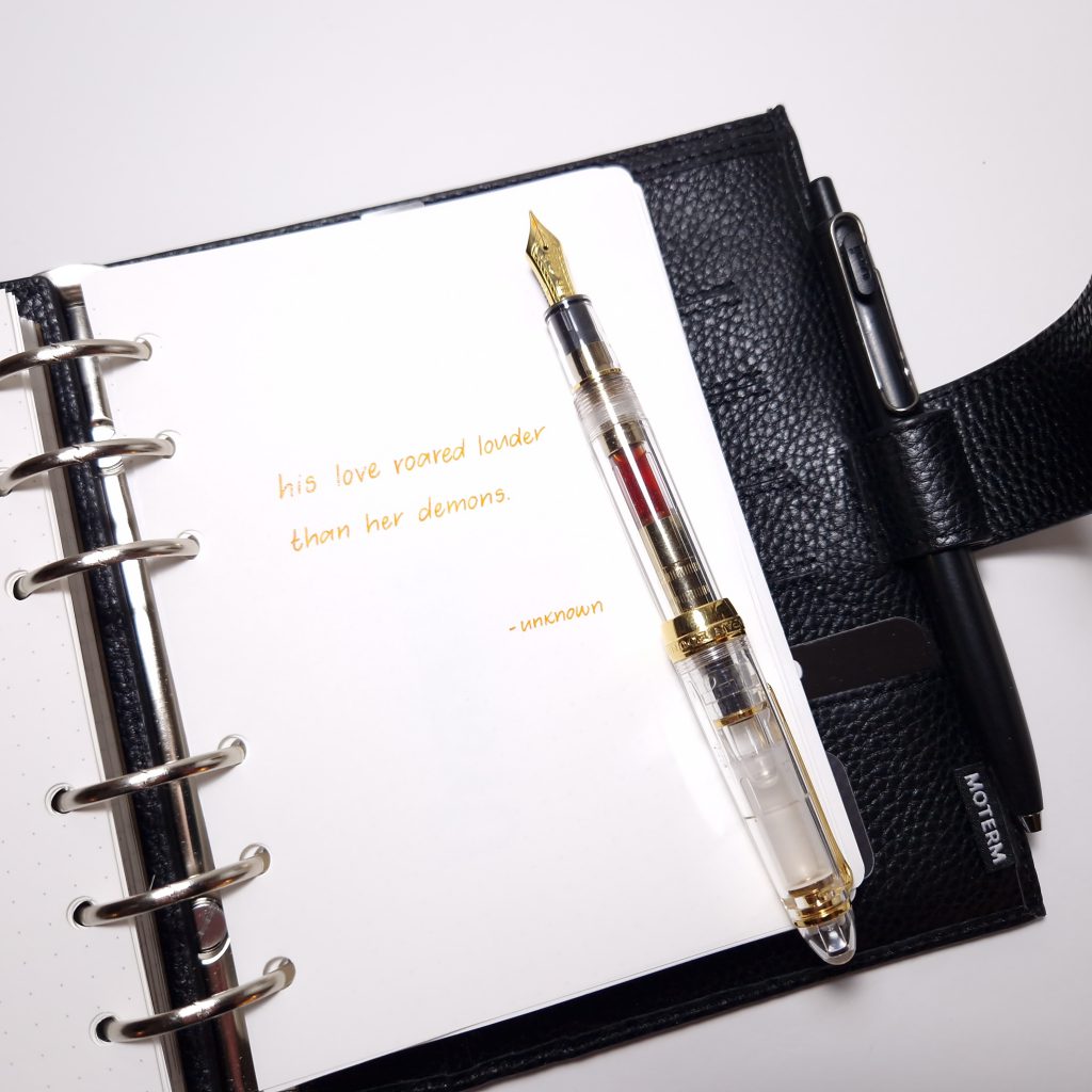 Van Dieman's The Sun fountain pen ink review writing sample.