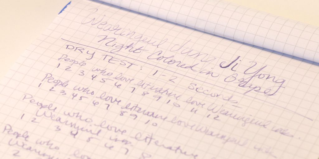 Wearingeul Grape Colored Night ink review dry test.