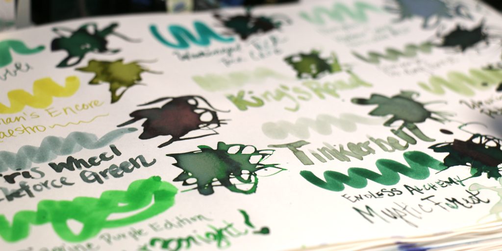 Ink Comparison: 12 new green fountain pen inks