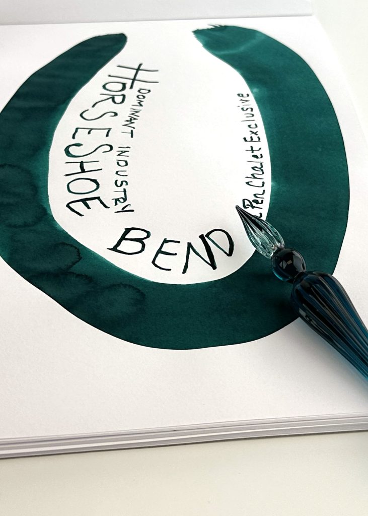 Swatching Dominant Industry Horseshoe Bend fountain pen ink.