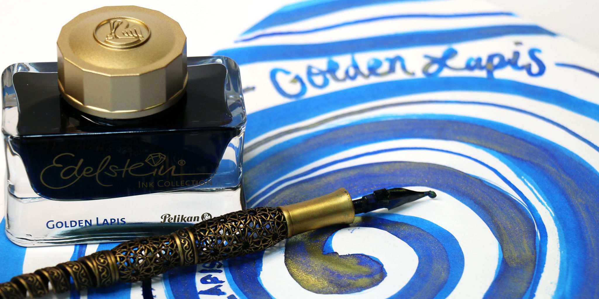 筆記具 Pelikan Edelstein Ink Golden Lapis Pelikan Edelstein Golden Lapis - Ink Sample (Special Edition