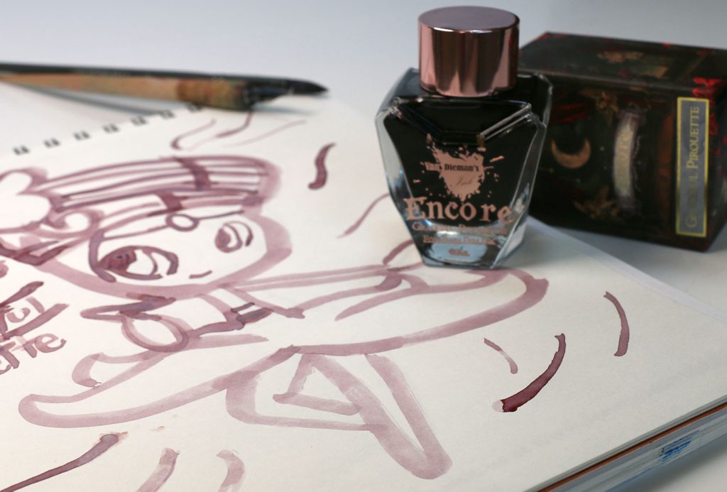 Van Dieman's Graceful Pirouette Ink Review, featured ink is a shading mauve-pink ink.