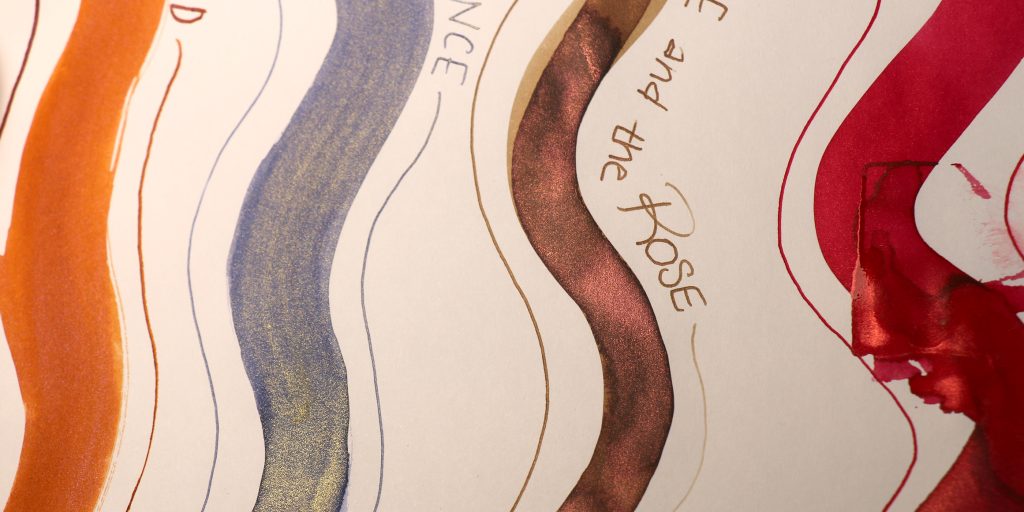 The Wearingeul Oscar Wilde Ink Series features 4 different shimmer inks.