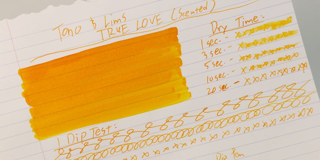 Tono + Lims Limited Edition True Love ink review: dry time