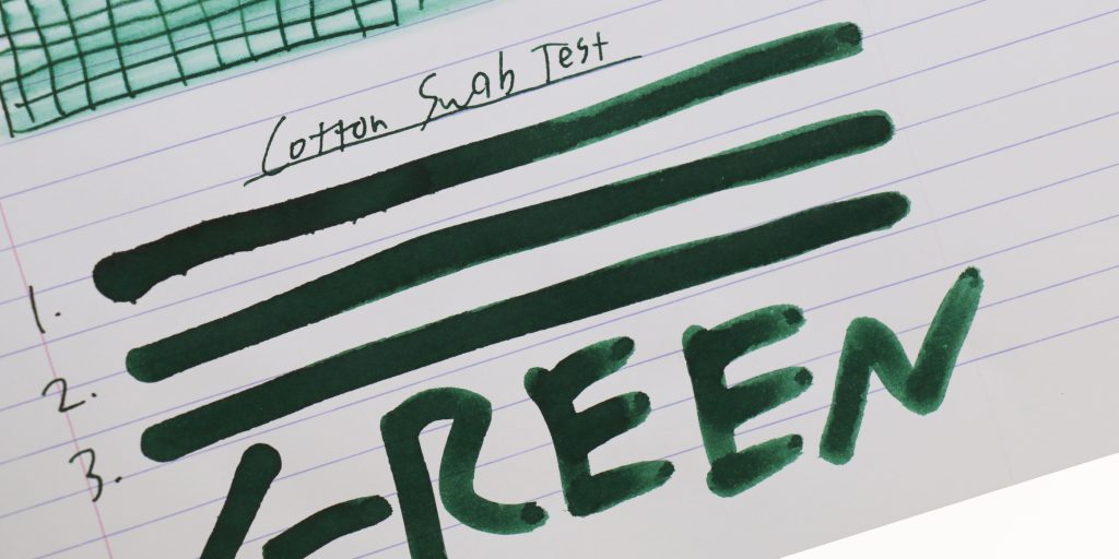 Monteverde Green ink swatch on Rhodia paper