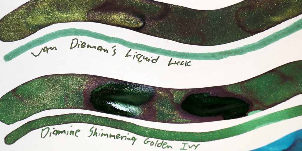 A good look at Van Dieman's Liquid Luck in right after we created this swatch with a standard craft paint brush. 