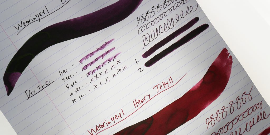 Wearingeul Jekyll and Hyde inks dry time test