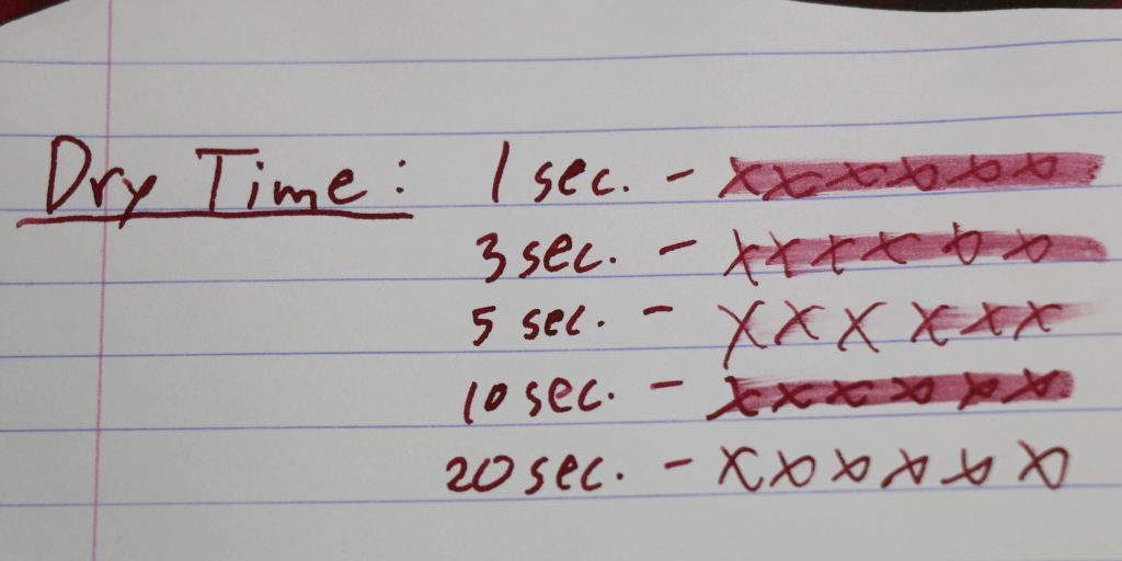Dry time test for Wearingeul Henry Jekyll ink