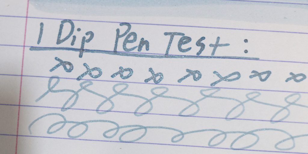 Wearingeuli Paradiso Ink Review: 1 Dip Pen test results on Rhodia lined paper