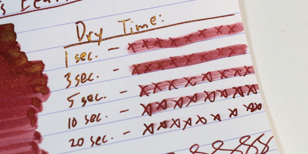 Dry time test for Wearingeul The Great Sage Heaven’s Equal shimmer ink