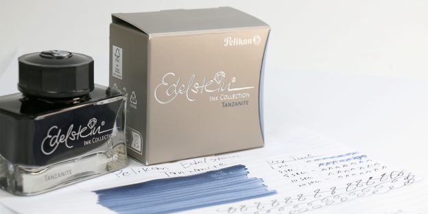 Pelikan Edelstein Tanzanite ink bottle and swab test results
