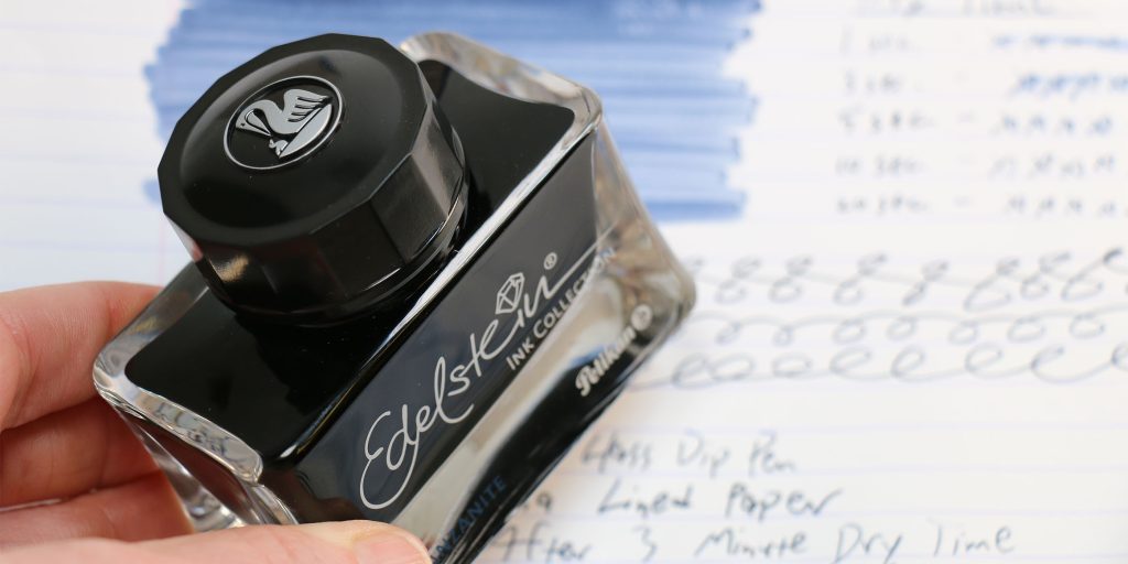 Wide-mouth opening of Pelikan Edelstein Tanzanite ink bottle