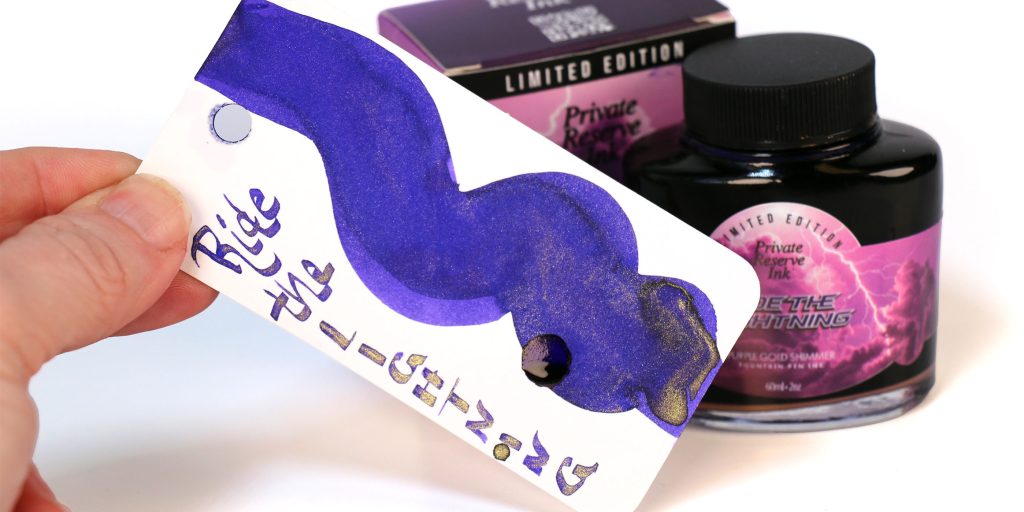 Private Reserve Limited Edition Ride the Lightning ink swatch on Col-o-ring. 
