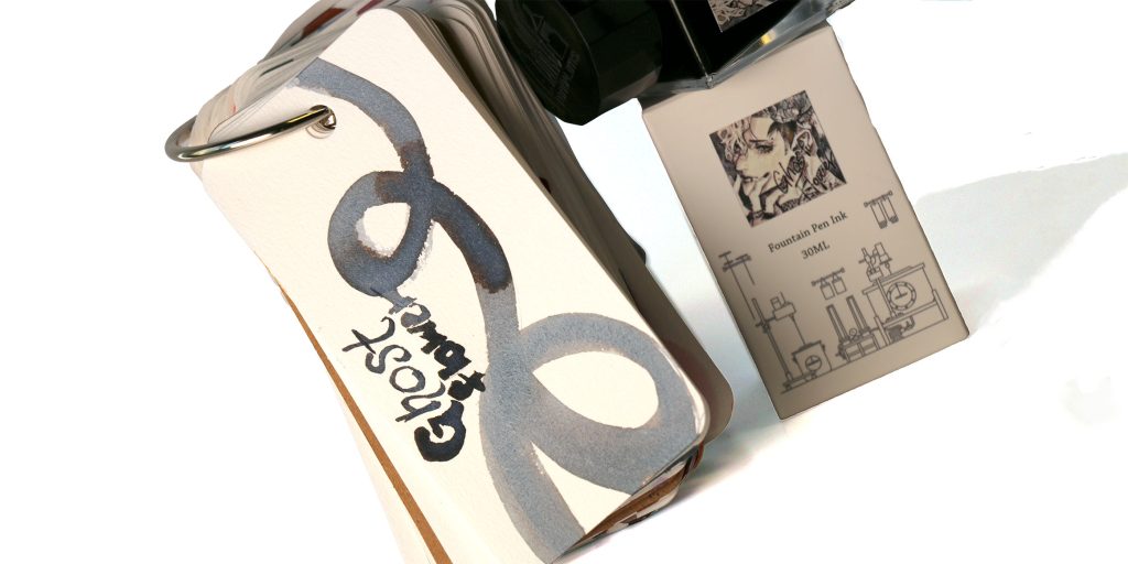 Tono and Lims Ghost Flower ink swatch on Col-o-ring ink swatching cards. 