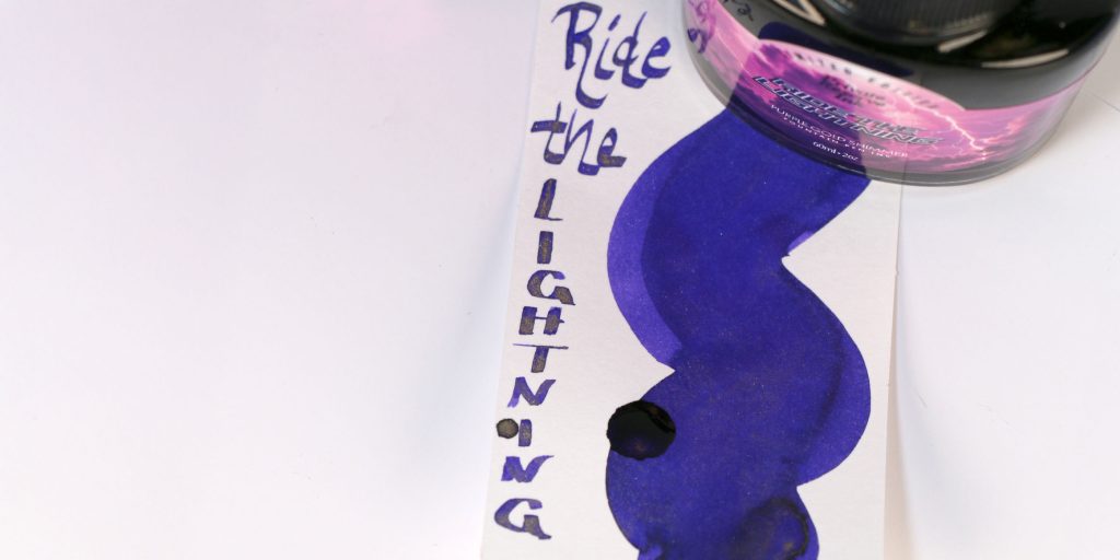 Private Reserve Ride the Lightning deep dark purple base ink is a stunner on the Col-o-ring ink swatch card. 