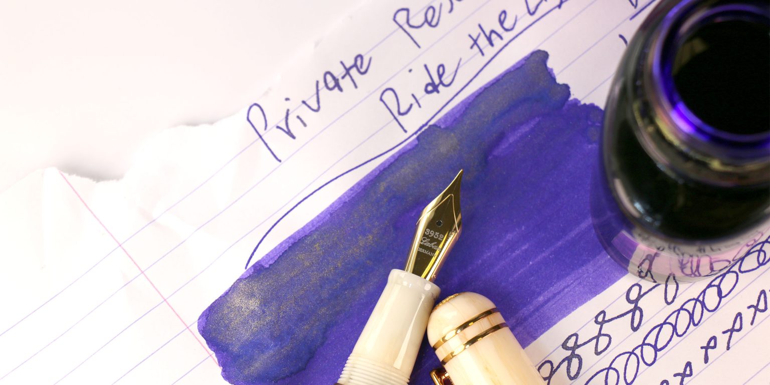 private reserve ride the lightning ink review open ink bottle and nib ...