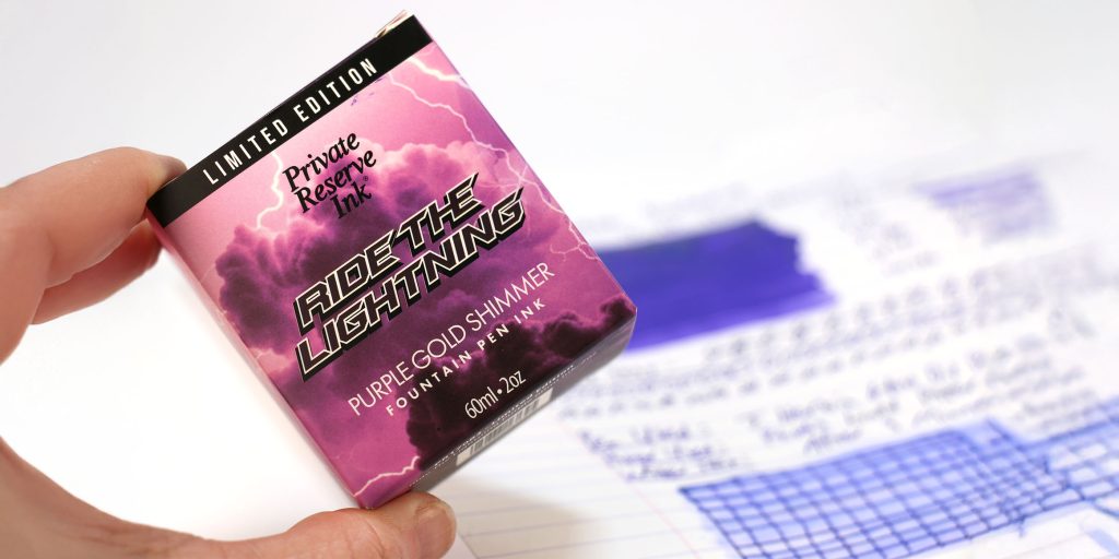 Private Reserve Ride the Lightning Limited Edition ink has a custom box that matches the ink bottle label. 