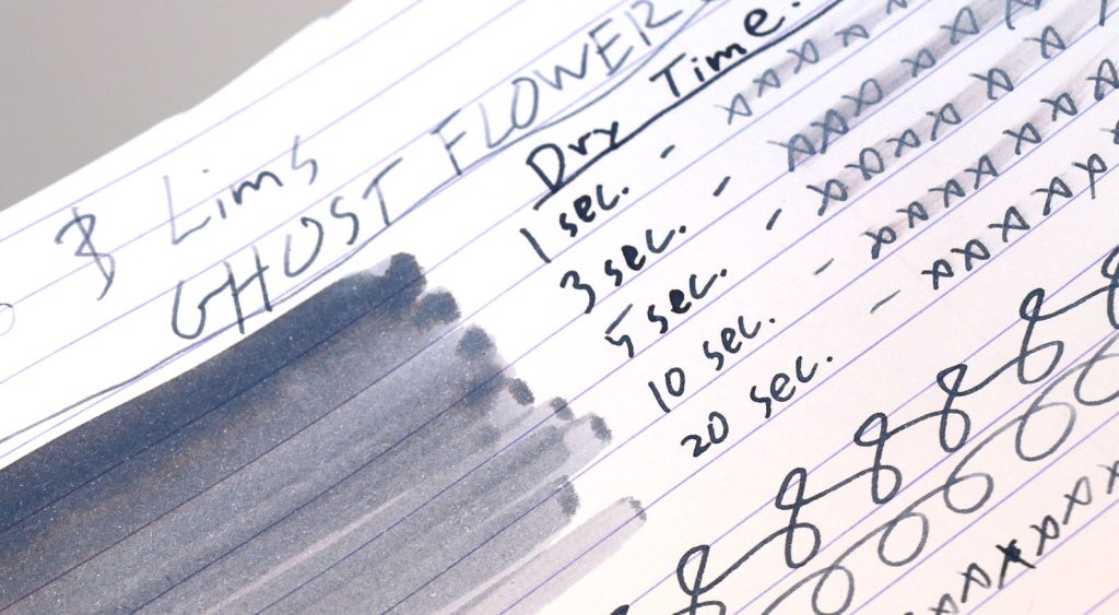 Tono and Lims Ghost Flower ink review ink swatch made with a cotton swab.